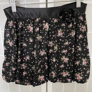 BCX Girl Dressy Mesh Bubble Floral (Black pink, mauve, green) Skirt, Large (14).
